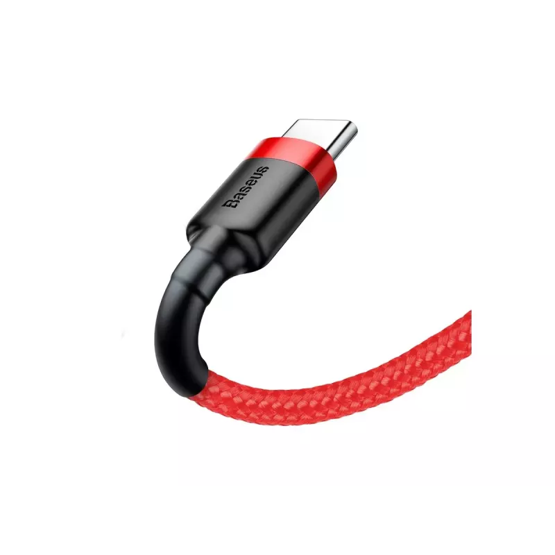 USB-A to USB-C cable Baseus Cafule — USB 2.0 A→C, QC3.0 charging support, nylon braided, red