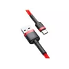 USB-A to USB-C cable Baseus Cafule — USB 2.0 A→C, QC3.0 charging support, nylon braided, red