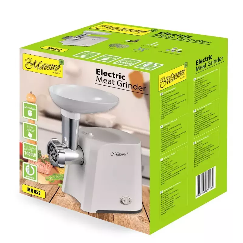 Meat grinder Maestro MR852, 1000 W, white, stainless steel blade, reverse function