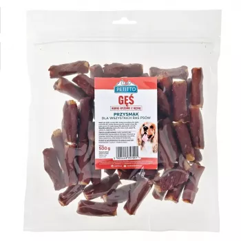 Dog treats PETITTO tubular rice sticks with goose 500 g