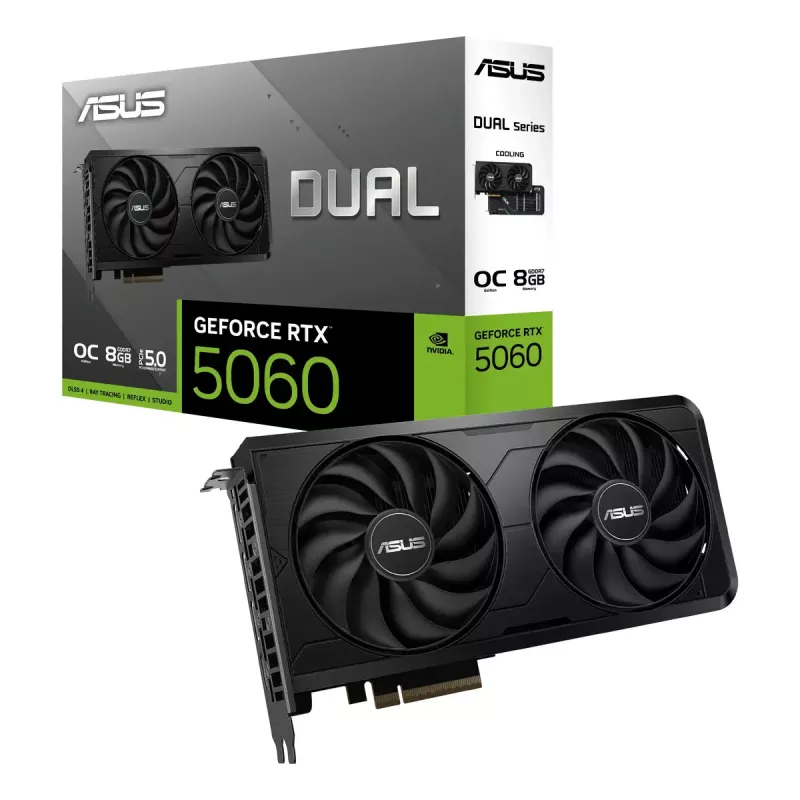 Graphics card ASUS GeForce RTX 5060 Dual 8 GB GDDR7, 128-bit, PCIe 5.0, 2 fans