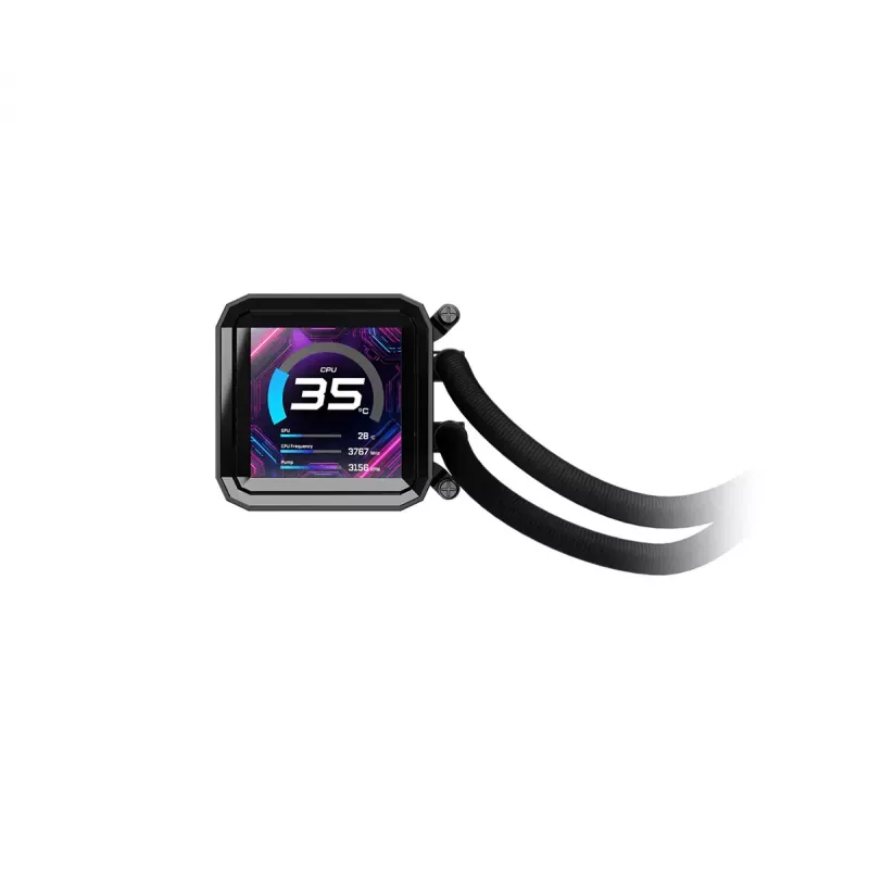 Liquid cooling kit ASRock Phantom Gaming 360 LCD — 120 mm fans, LGA1700/AM5/AM4, Black