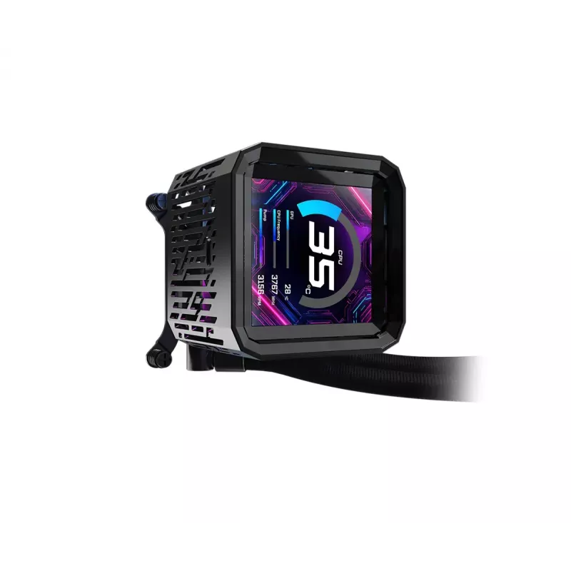 Liquid cooling kit ASRock Phantom Gaming 360 LCD — 120 mm fans, LGA1700/AM5/AM4, Black