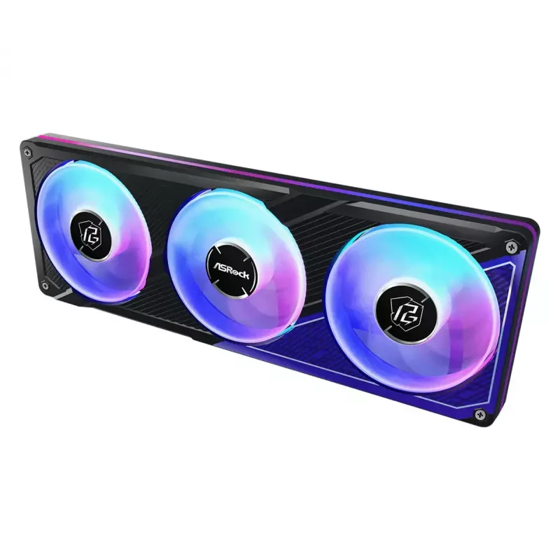 Liquid cooling kit ASRock Phantom Gaming 360 LCD — 120 mm fans, LGA1700/AM5/AM4, Black