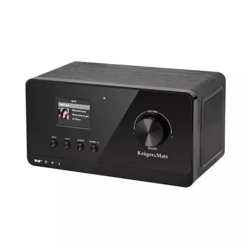 Internet radio Krüger&Matz KM0816.1 — Black, Bluetooth 5.2, FM, 2×7W, 430 presets, remote, 3.5 mm headphone