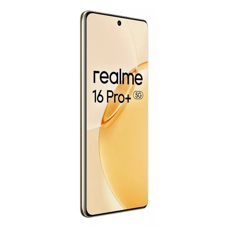 Smartphone REALME realme 16 Pro+ — 6.8 inch (17.3 cm) 1280×2800, Snapdragon 7 Gen 4, 12 GB RAM, 512 GB, 200 MP, 7000 mAh, Gold