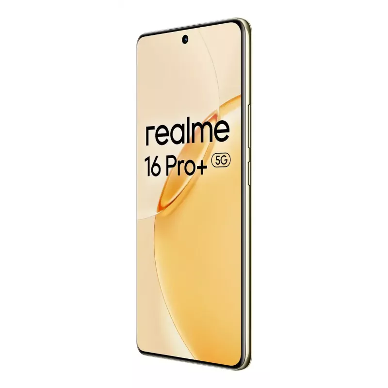 Smartphone REALME realme 16 Pro+ — 6.8 inch (17.3 cm) 1280×2800, Snapdragon 7 Gen 4, 12 GB RAM, 512 GB, 200 MP, 7000 mAh, Gold