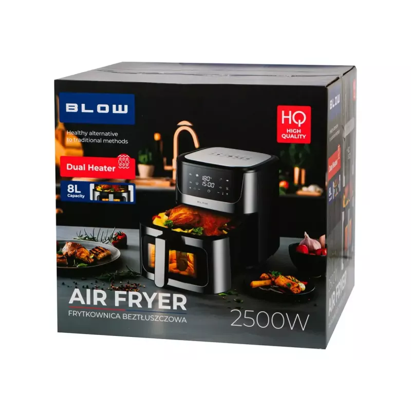 Hot air fryer BLOW AIR FRYER 2500W 8L — 8 programs, 200°C max, LCD touch, 1.7 kg capacity