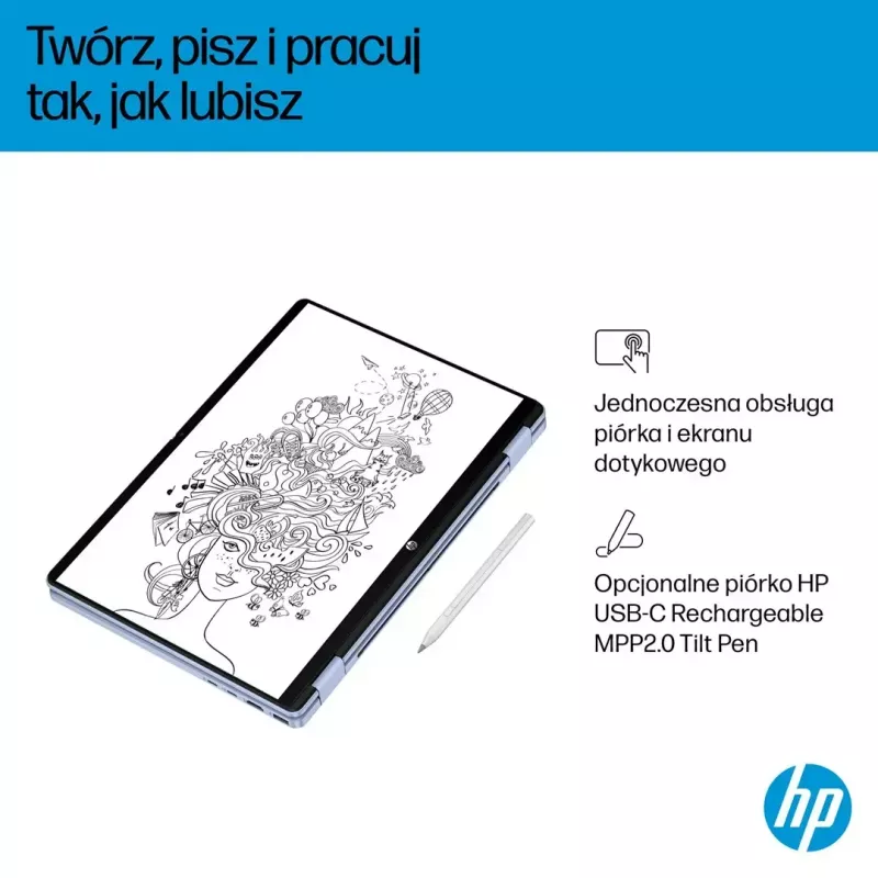 Laptop HP OmniBook 5 Flip 14-fp0004nw 14 inch Core 5 120U 16GB 512GB Win11Home Sky Blue