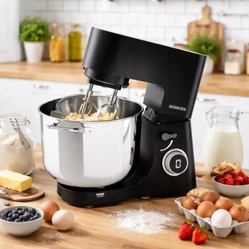 Food processor HEINRICH'S HKM 8150 — countertop multi‑function kitchen machine, black