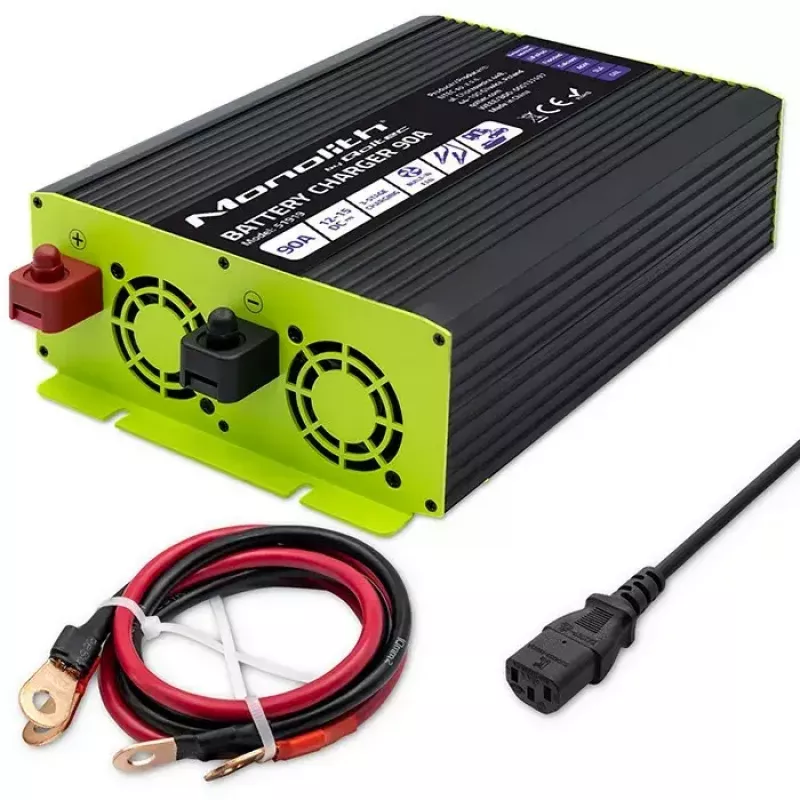 Battery Charger QOLTEC 51919 90A 12V for LiFePO4 AGM GEL SLA