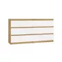 Chest of drawers MALWA M6 by top e shop — 6 drawers, 1380×400×750 mm, artisan oak frame, white front