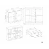 Chest of drawers with 2 doors and 4 drawers TOP E SHOP M-MP-K-MAL-2D4S/120-KASZ, cashmere, 120×40×97 cm, particle board