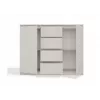 Chest of drawers with 2 doors and 4 drawers TOP E SHOP M-MP-K-MAL-2D4S/120-KASZ, cashmere, 120×40×97 cm, particle board