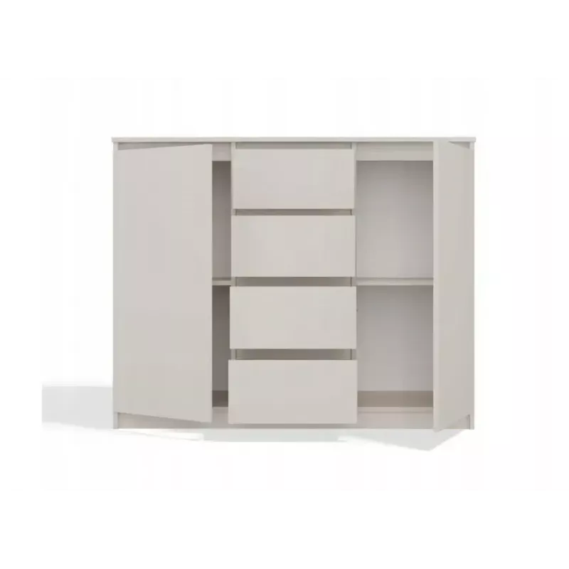 Chest of drawers with 2 doors and 4 drawers TOP E SHOP M-MP-K-MAL-2D4S/120-KASZ, cashmere, 120×40×97 cm, particle board