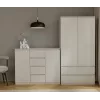 Chest of drawers with 2 doors and 4 drawers TOP E SHOP M-MP-K-MAL-2D4S/120-KASZ, cashmere, 120×40×97 cm, particle board