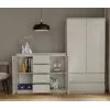 Chest of drawers with 2 doors and 4 drawers TOP E SHOP M-MP-K-MAL-2D4S/120-KASZ, cashmere, 120×40×97 cm, particle board