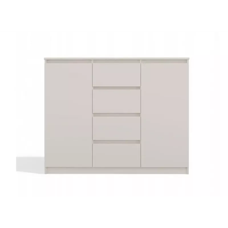 Chest of drawers with 2 doors and 4 drawers TOP E SHOP M-MP-K-MAL-2D4S/120-KASZ, cashmere, 120×40×97 cm, particle board
