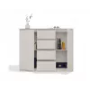 Chest of drawers with 2 doors and 4 drawers TOP E SHOP M-MP-K-MAL-2D4S/120-KASZ, cashmere, 120×40×97 cm, particle board