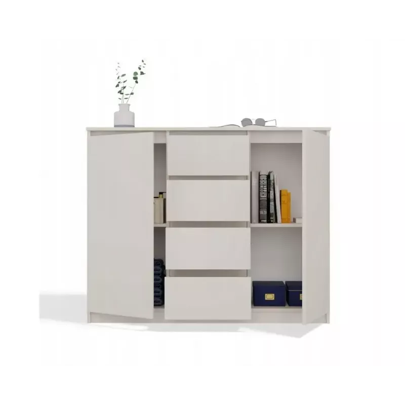Chest of drawers with 2 doors and 4 drawers TOP E SHOP M-MP-K-MAL-2D4S/120-KASZ, cashmere, 120×40×97 cm, particle board