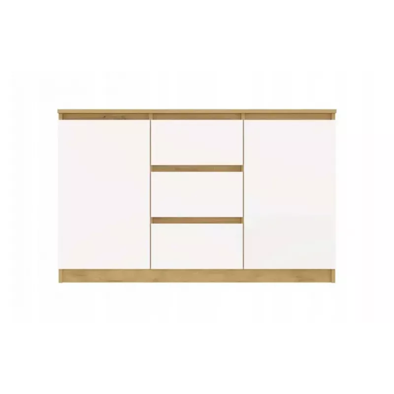 Chest of Drawers top e shop ARTISAN 2-door 3-drawer, 1200×400×750 mm, white, particle board