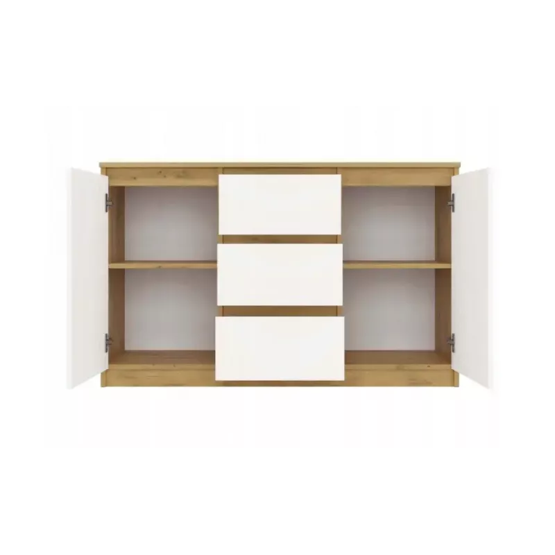 Chest of Drawers top e shop ARTISAN 2-door 3-drawer, 1200×400×750 mm, white, particle board