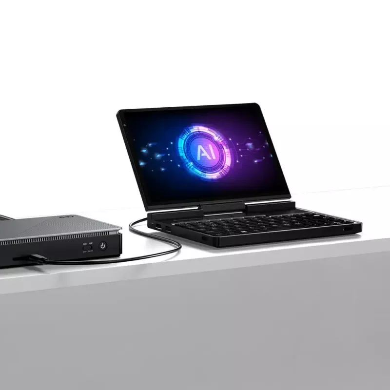 GPD Pocket 4 laptop — AMD Ryzen 7 8840U, 8 inch WQXGA 2560×1600 144Hz touch, 16GB DDR5, 1TB NVMe, Radeon 780M, Windows 11, LAN, FPR, Graphite