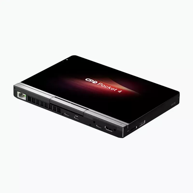 GPD Pocket 4 laptop — AMD Ryzen 7 8840U, 8 inch WQXGA 2560×1600 144Hz touch, 16GB DDR5, 1TB NVMe, Radeon 780M, Windows 11, LAN, FPR, Graphite