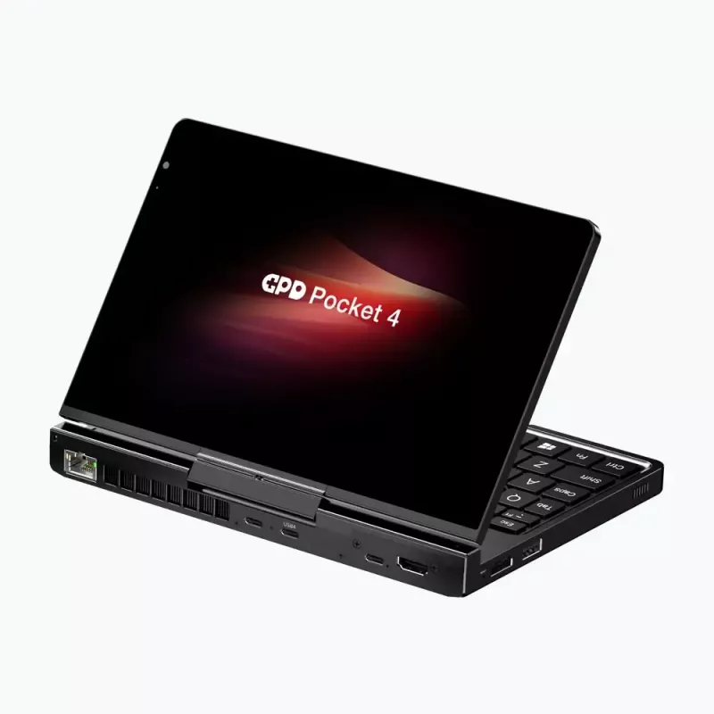 GPD Pocket 4 laptop — AMD Ryzen 7 8840U, 8 inch WQXGA 2560×1600 144Hz touch, 16GB DDR5, 1TB NVMe, Radeon 780M, Windows 11, LAN, FPR, Graphite