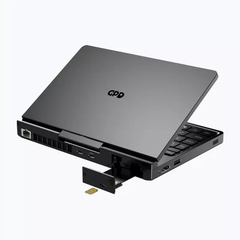 GPD Pocket 4 laptop — AMD Ryzen 7 8840U, 8 inch WQXGA 2560×1600 144Hz touch, 16GB DDR5, 1TB NVMe, Radeon 780M, Windows 11, LAN, FPR, Graphite