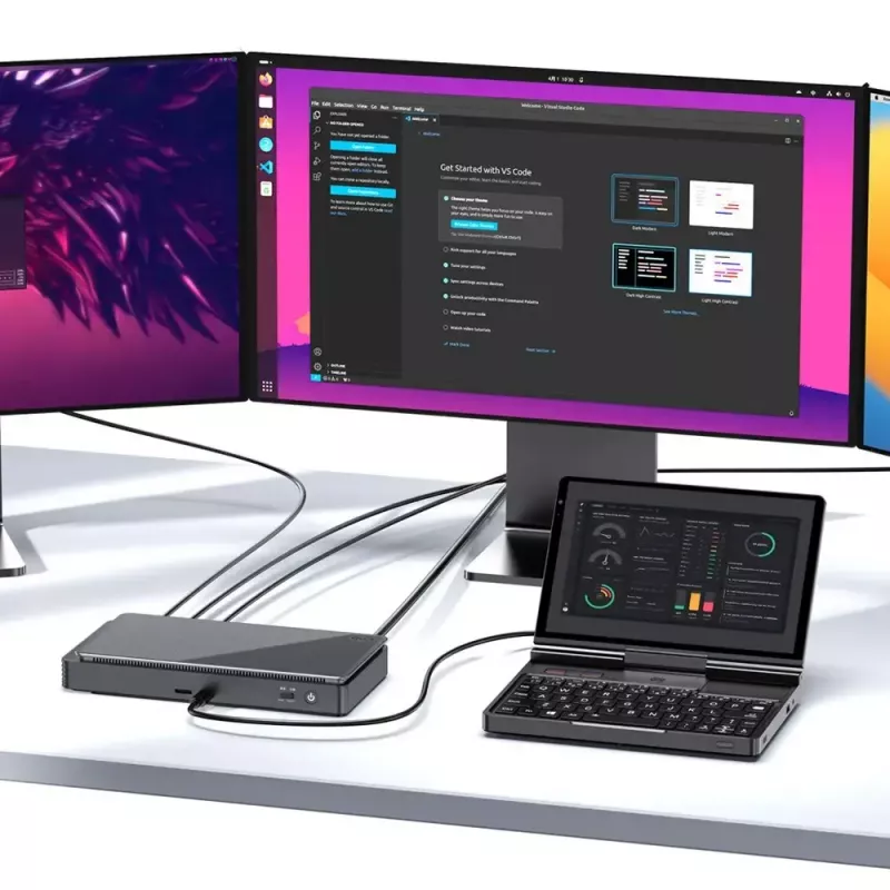 GPD Pocket 4 laptop — AMD Ryzen 7 8840U, 8 inch WQXGA 2560×1600 144Hz touch, 16GB DDR5, 1TB NVMe, Radeon 780M, Windows 11, LAN, FPR, Graphite