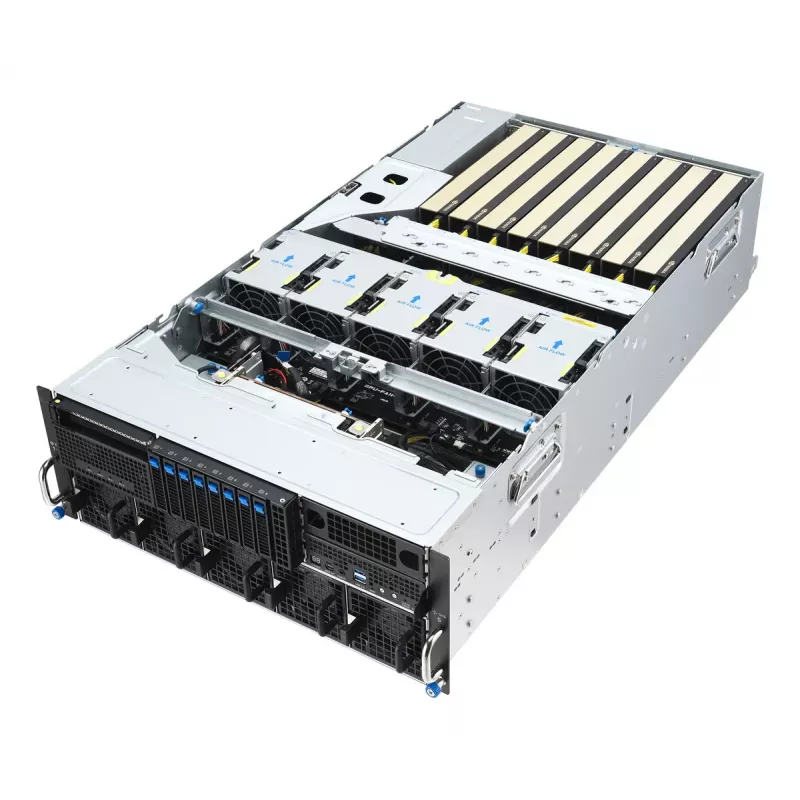 Rack server ASUS ESC8000A-E13P (4U) — LGA 6096, AMD EPYC, up to 3 TB DDR5, 24 DIMM, 3200W PSU, 10GbE