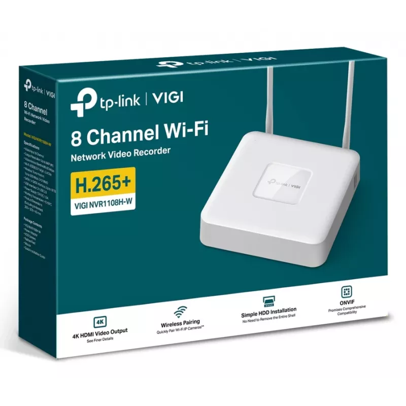 TP-Link VIGI NVR1108H-W Network Video Recorder 8 Channels 4K