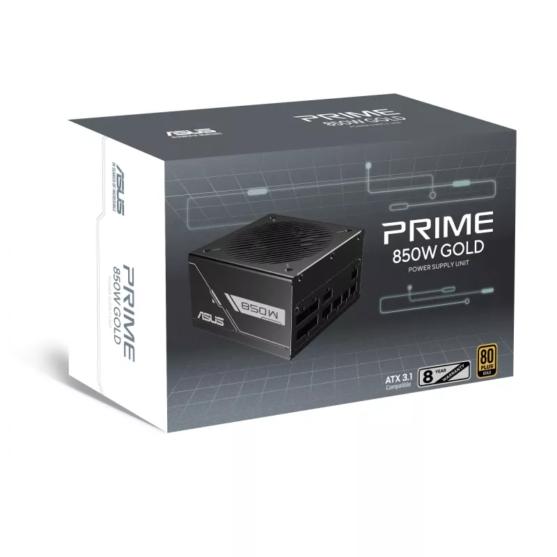 Power supply unit ASUS Prime -850G 850W ATX 20+4 pin, 80 PLUS Gold, black