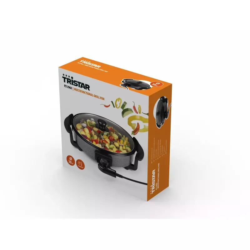 Grill Pan Tristar PZ-2963 Multifunctional Round Black 30cm