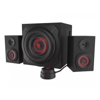 Speaker set GENESIS Helium 610BT 2.1, 60 W RMS, Bluetooth, wired, red/black, compact subwoofer