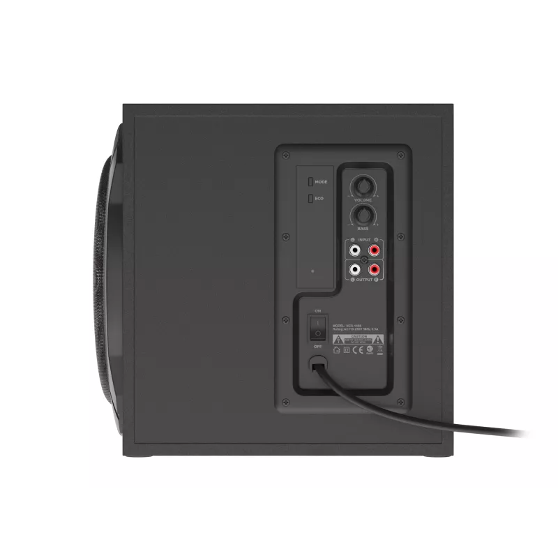 Speaker set GENESIS Helium 610BT 2.1, 60 W RMS, Bluetooth, wired, red/black, compact subwoofer