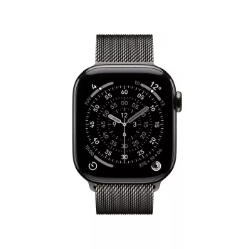 Smartwatch Apple Watch Series 11 GPS + Cellular 42mm Slate Titanium Case with Slate Milanese Loop, 64 GB, OLED, 374x446 px