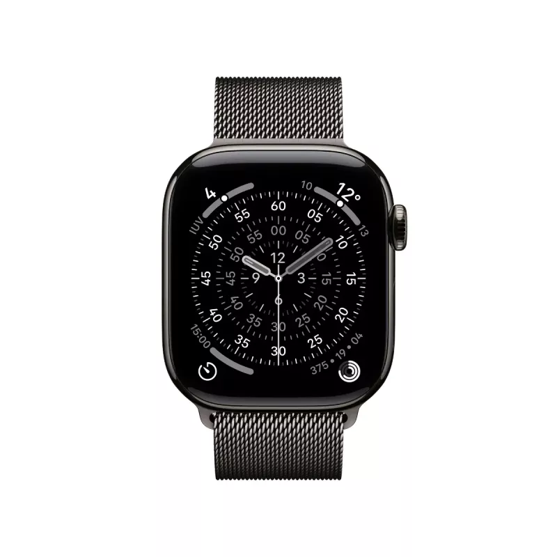 Smartwatch Apple Watch Series 11 GPS + Cellular 42mm Slate Titanium Case with Slate Milanese Loop, 64 GB, OLED, 374x446 px