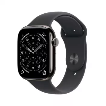 Apple Watch Series 11 GPS + Cellular 46mm Slate Titanium Case Black Sport Band M/L
