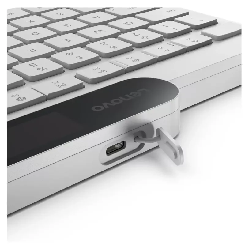 Wireless Bluetooth Keyboard Lenovo 800 — US English layout, self-charging, white