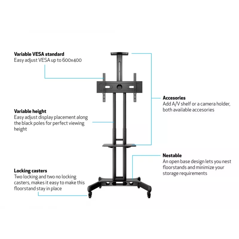Multibrackets M Public Floorstand Basic 150 incl shelf & camera holder