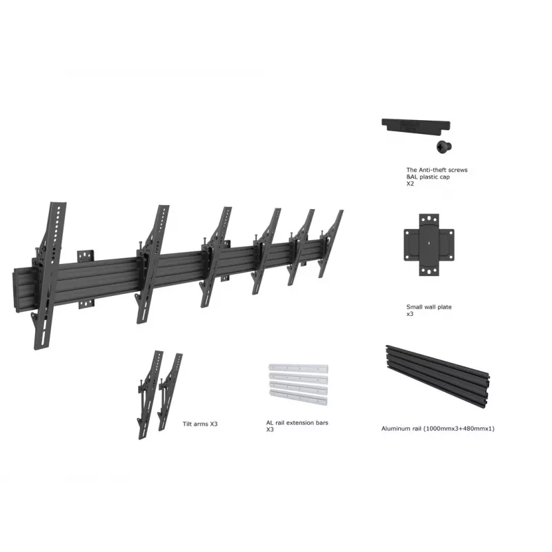 Wallmount Multibrackets M Wallmount Pro MBW3U Tilt Black
