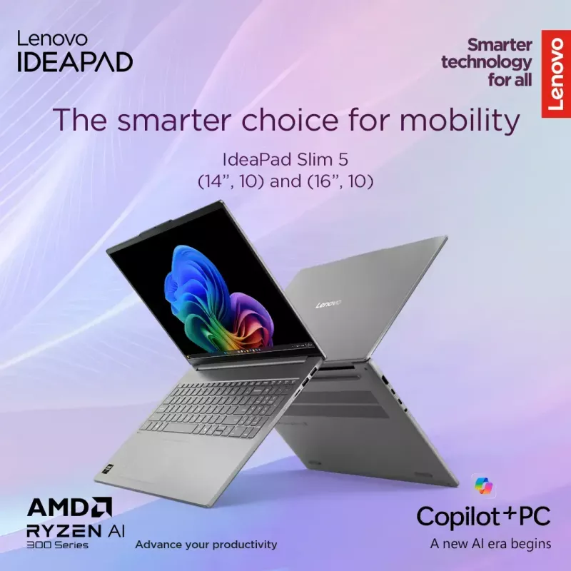Laptop Lenovo IdeaPad Slim 5 — Ryzen 7 7735HS, 14 inch WUXGA IPS 300 nits, 16GB RAM, 1TB SSD, AMD Radeon 680M, microSD reader, Windows 11 Home