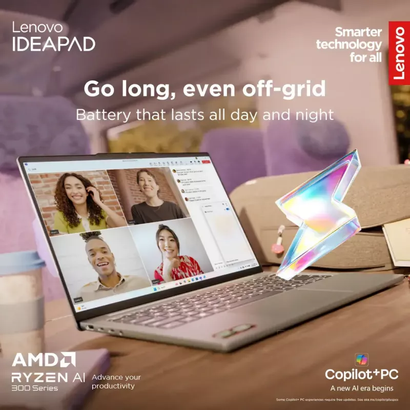 Laptop Lenovo IdeaPad Slim 5 — Ryzen 7 7735HS, 14 inch WUXGA IPS 300 nits, 16GB RAM, 1TB SSD, AMD Radeon 680M, microSD reader, Windows 11 Home