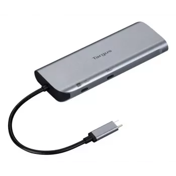 Targus Dual Video Mobile Dock with 140W EPR Pass-Thru, Wired, USB 3.2 Gen 2 (3.1 Gen 2) Type-C, 140 W, 1000 Mbit/s, Grey, 10 Gbit/s