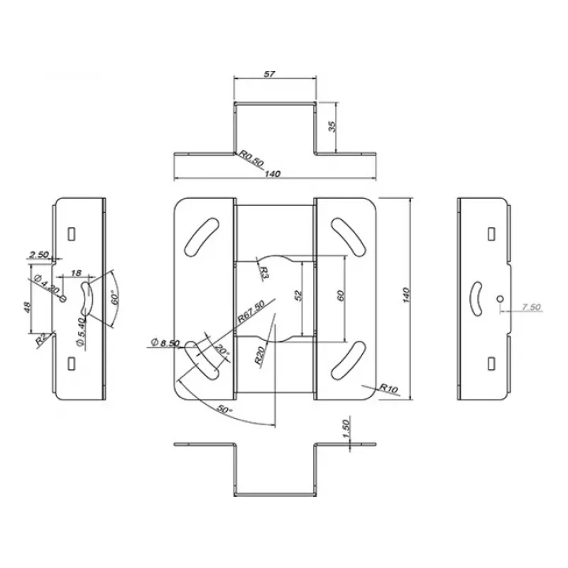 Multibrackets M Universal Projector Ceiling Mount 500-800 with Finetune