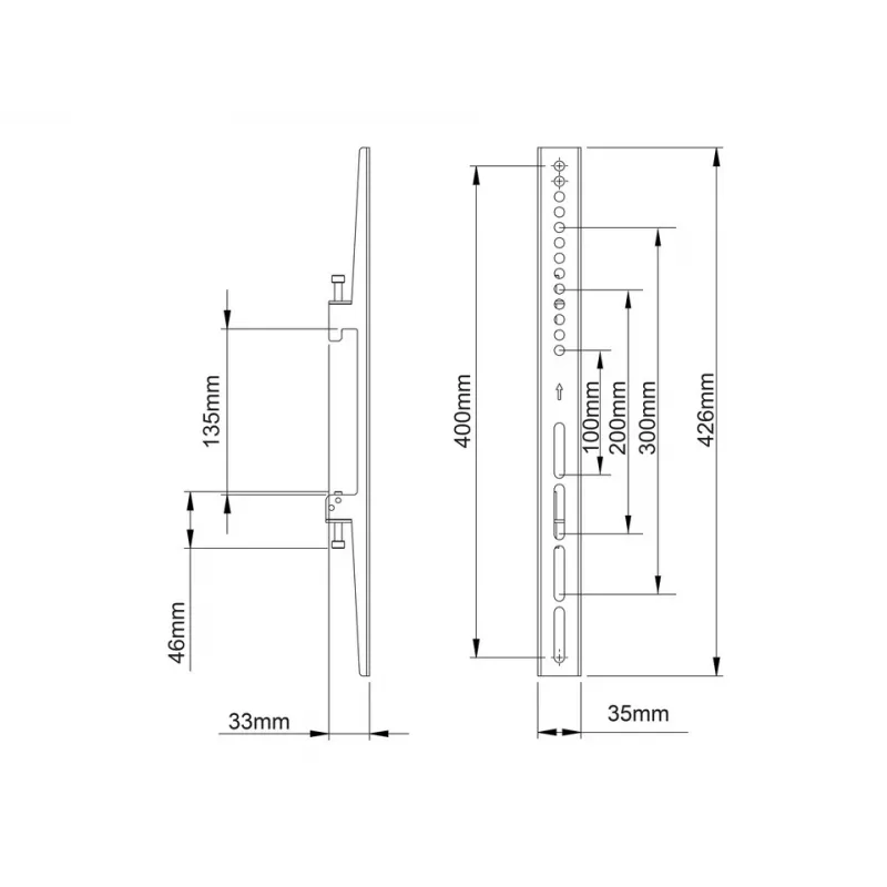 Flat panel mount arm Multibrackets M Pro Series Fixed Arms 400mm
