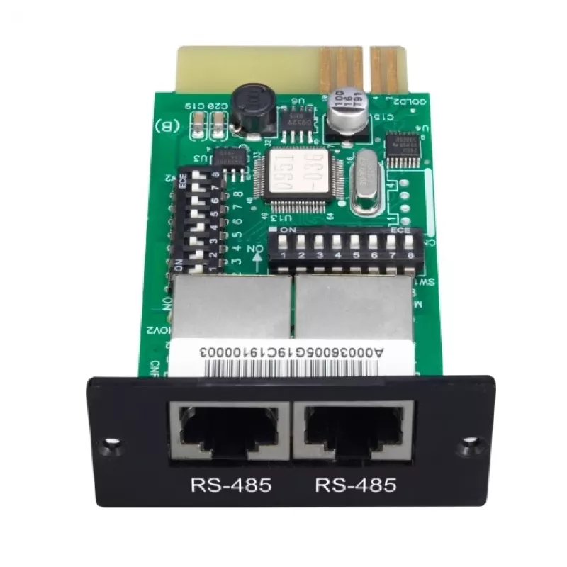 Network management card APC SRVSMB001 – RS-485 interface, 52×80×26 mm, black/green