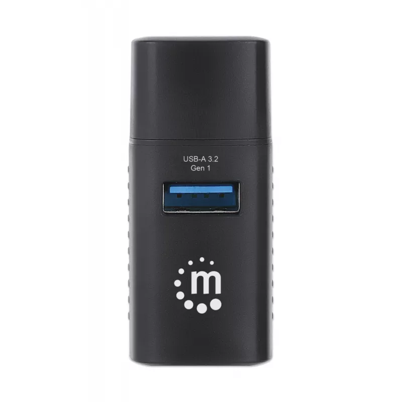 Manhattan USB-C 3-Port Hub, ULTRA COMPACT, 3x USB-A Ports (1x 5 Gbps USB 3.2 Gen1 aka USB 3.0, 3 x 480 Mbps USB 2.0), USB powered (no external power supply required)